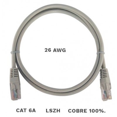 LATIGUILLO UTP CAT.6A 0,5M GRIS COBRE LSZH