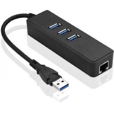 HUB USB 3.0 3 PTOS + RJ45 GIGABIT ETHERNET