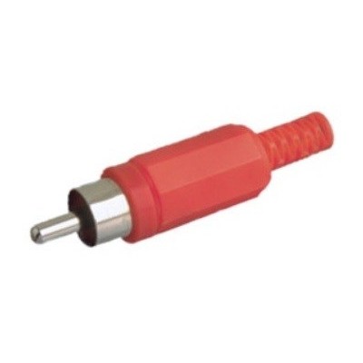 CONECTOR RCA MACHO PLASTICO ROJO